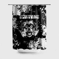 Шторка для душа Scorpions рок пес, цвет: 3D-принт