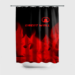Шторка для ванной Great Wall - red gradient посередине
