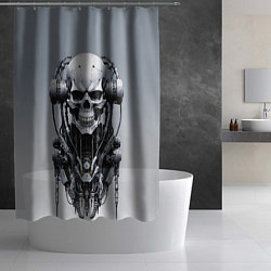 Шторка для душа Cool cyber skull - ai art fantasy, цвет: 3D-принт — фото 2