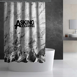 Шторка для душа Asking Alexandria white graphite, цвет: 3D-принт — фото 2