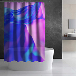 Шторка для душа Неоновая текстура абстракция, цвет: 3D-принт — фото 2