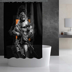 Шторка для душа Античный воин с АК-47, цвет: 3D-принт — фото 2