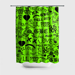 Шторка для душа Lil Peep кислотный паттерн, цвет: 3D-принт
