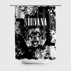 Шторка для душа Nirvana рок пес, цвет: 3D-принт