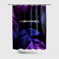 Шторка для ванной Linkin Park 2024 neon monstera