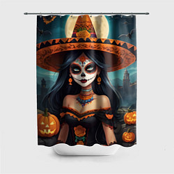 Шторка для ванной Страшилки ведьмочка