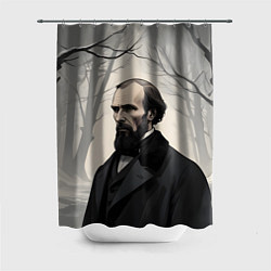 Шторка для ванной Достоевский зимняя аллея