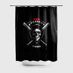 Шторка для ванной Straight edge череп с битами