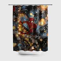 Шторка для ванной Spiderman на новогодней елке