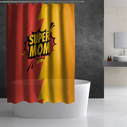 Шторка для душа Super mom - superhero, цвет: 3D-принт — фото 2