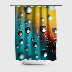Шторка для душа Крупные капли на цветном фоне, цвет: 3D-принт