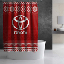 Шторка для душа Новогодний Toyota, цвет: 3D-принт — фото 2