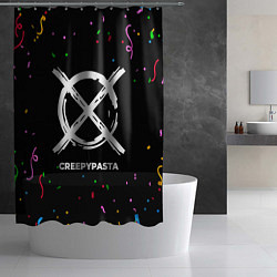 Шторка для душа CreepyPasta конфети, цвет: 3D-принт — фото 2