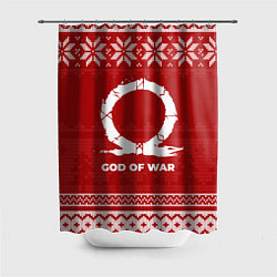 Шторка для душа Новогодний God of War, цвет: 3D-принт