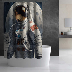 Шторка для душа Астронавт на лунной поверхности, цвет: 3D-принт — фото 2