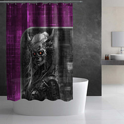 Шторка для душа Кибернетическая демоница, цвет: 3D-принт — фото 2
