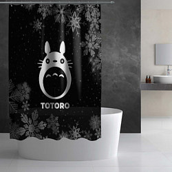 Шторка для душа Снежный Totoro, цвет: 3D-принт — фото 2