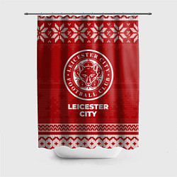 Шторка для душа Новогодний Leicester City, цвет: 3D-принт