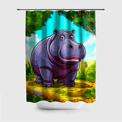 Шторка для ванной Гиппопотамчик