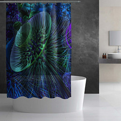 Шторка для душа Фрактальный узор шипы, цвет: 3D-принт — фото 2