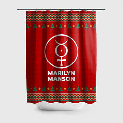 Шторка для душа Marilyn Manson new year, цвет: 3D-принт