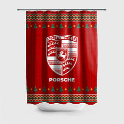 Шторка для душа Porsche new year, цвет: 3D-принт