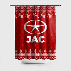 Шторка для душа Новогодний JAC с оленями, цвет: 3D-принт