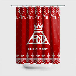 Шторка для ванной Новогодний Fall Out Boy с оленями