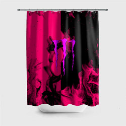 Шторка для ванной Monster energy fire pink