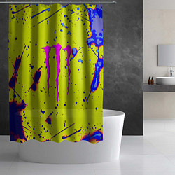 Шторка для душа Monster energy краски, цвет: 3D-принт — фото 2