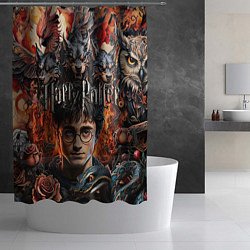 Шторка для душа Гарри Поттер и мифические существа, цвет: 3D-принт — фото 2