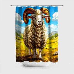 Шторка для душа Баран, цвет: 3D-принт