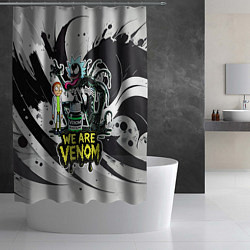 Шторка для душа Rick-Venom and Morty - meme, цвет: 3D-принт — фото 2