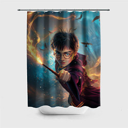 Шторка для ванной Гарри Поттер и вороны