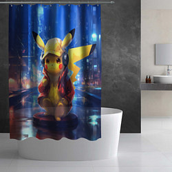 Шторка для душа Диджей Пикачу, цвет: 3D-принт — фото 2