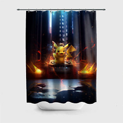 Шторка для ванной Пикачу на диджейской стойке