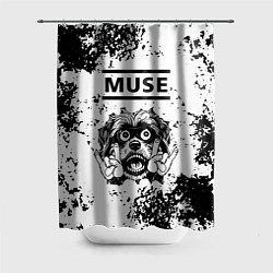 Шторка для душа Muse - рок пес, цвет: 3D-принт