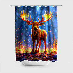 Шторка для ванной Лосенок в лесу