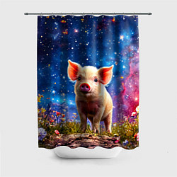 Шторка для ванной Поросенок и звездное небо