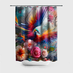 Шторка для ванной Тропическая птица