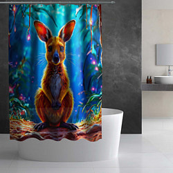 Шторка для душа Кенгуру в джунглях, цвет: 3D-принт — фото 2