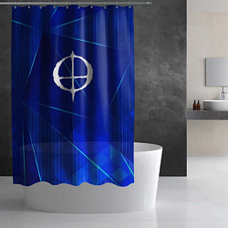 Шторка для душа Ozzy Osbourne blue poly, цвет: 3D-принт — фото 2