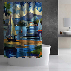 Шторка для душа Средиземноморский пейзаж, цвет: 3D-принт — фото 2