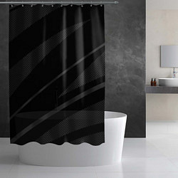 Шторка для душа Чёрный с серым абстракция полосы, цвет: 3D-принт — фото 2
