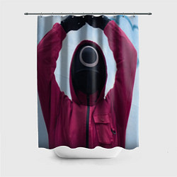 Шторка для душа Игра в кальмара солдат, цвет: 3D-принт