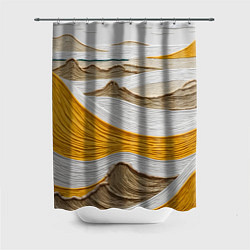 Шторка для ванной Волны из желтых ниток