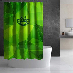 Шторка для душа Five Finger Death Punch green poly, цвет: 3D-принт — фото 2
