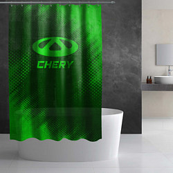 Шторка для душа Chery - green gradient, цвет: 3D-принт — фото 2