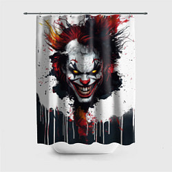 Шторка для ванной Голова Джокера бело-черный стиль