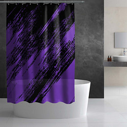 Шторка для душа The color is purple and black, цвет: 3D-принт — фото 2